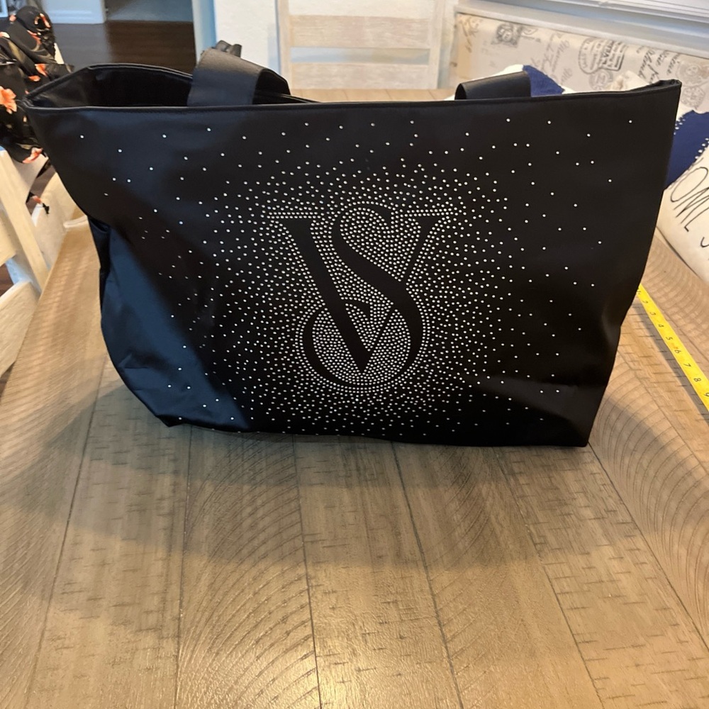 Victoria's Secret Black Tote with Sparkling Accents